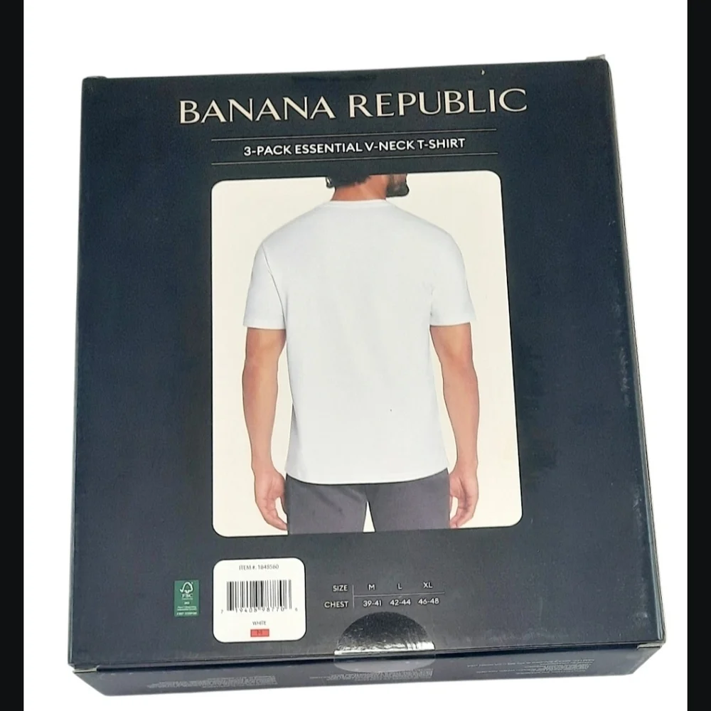 3 Pack Banana Republic Mens Short Sleeve V Neck Premium Wash T-Shirts Size M - Picture 1 of 5